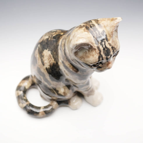 British Winstan Ray Kensington Cat Pheasant Pottery Figurine (Size 4)