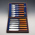 British Antique Agate-Style Resin Handle Cutlery Set, 6 Pairs, Frank Cobb, Cased