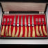 UK Vintage Antler Handle Steak Cutlery Set, 6 Pairs, Excalibur, Cased