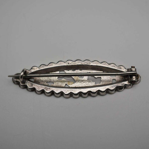 1914 British Antique Sterling Silver Brooch, Japonisme Bird Design, 2.3g, Joseph Richard