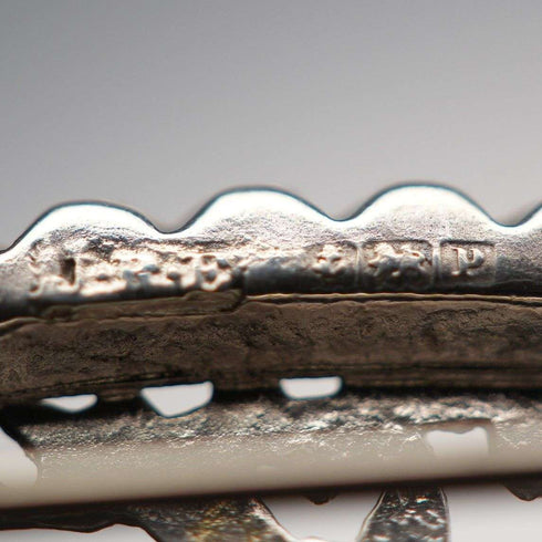 1914 British Antique Sterling Silver Brooch, Japonisme Bird Design, 2.3g, Joseph Richard