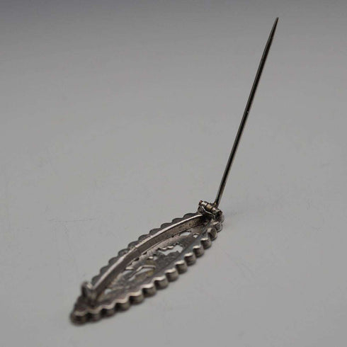 1914 British Antique Sterling Silver Brooch, Japonisme Bird Design, 2.3g, Joseph Richard