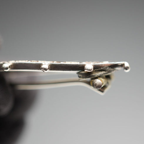 1895年 英国アンティーク 純銀製ブローチ ジャポニズム 小鳥デザイン 3.6g Richard John Wakefield