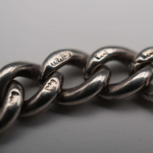 Circa 1919 English Antique Sterling Silver Albert Chain 40g (Fob not included)