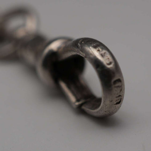 Circa 1919 English Antique Sterling Silver Albert Chain 40g (Fob not included)