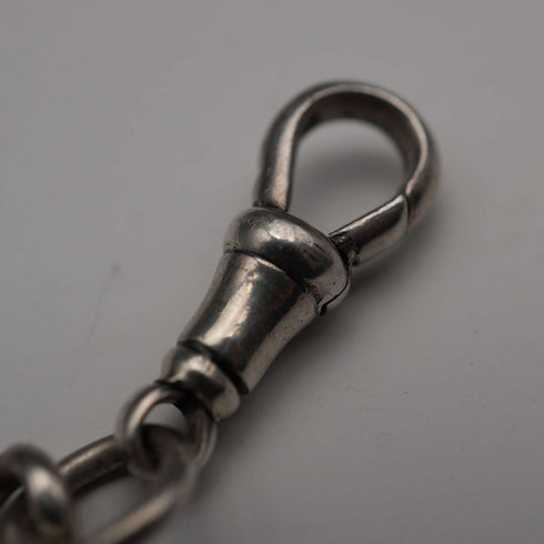 Circa 1919 English Antique Sterling Silver Albert Chain 40g (Fob not included)