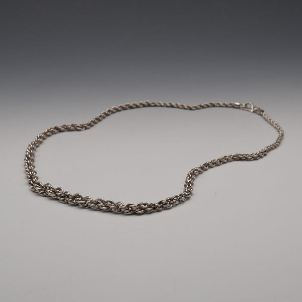 Vintage Sterling Silver Twist Rope Chain Necklace 50cm 28g
