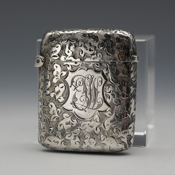 1895 Antique British Sterling Silver Vesta Case 17g by Henry Williamson Ltd