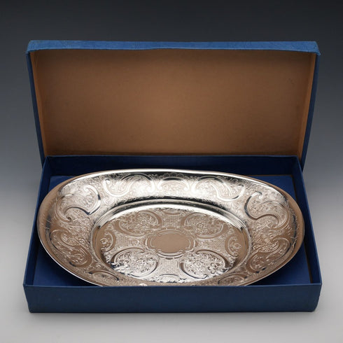 英国ヴィンテージ シルバープレート製 オーバルディッシュ Mappin&Webb 箱付き極美品