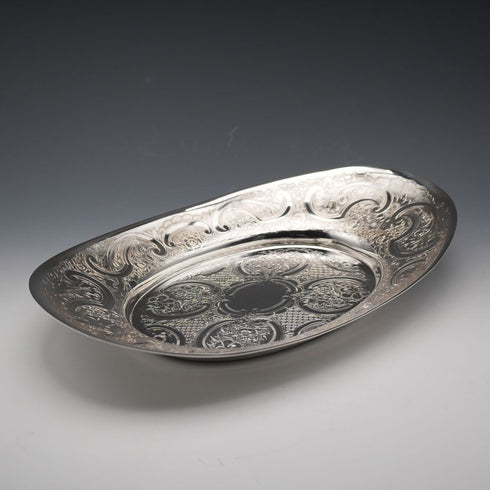 英国ヴィンテージ シルバープレート製 オーバルディッシュ Mappin&Webb 箱付き極美品