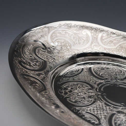 英国ヴィンテージ シルバープレート製 オーバルディッシュ Mappin&Webb 箱付き極美品