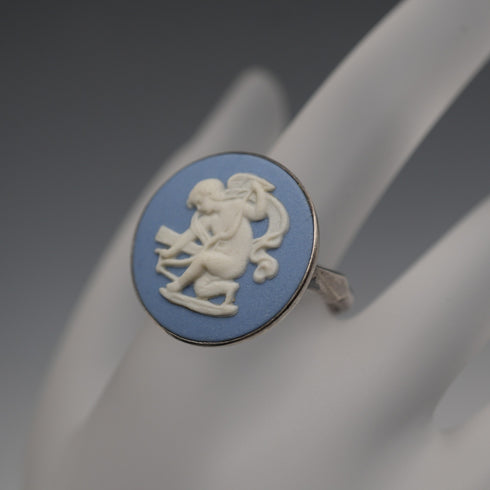英國復古珠寶 Wedgwood Jasperware 純銀戒指(日本戒圍14號)