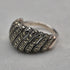 Vintage Sterling Silver & Marcasite Cluster Ring (Japan size 17)