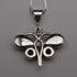 Vintage Sterling Silver & Amber Butterfly Pendant with Sterling Silver Chain