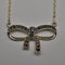 Vintage Sterling Silver & Marcasite Ribbon Design Pendant Necklace