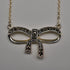 Vintage Sterling Silver & Marcasite Ribbon Design Pendant Necklace