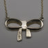 Vintage Sterling Silver & Marcasite Ribbon Design Pendant Necklace