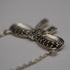 Vintage Sterling Silver & Marcasite Ribbon Design Pendant Necklace