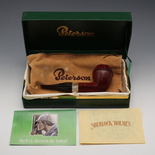 Ireland Peterson's Sherlock Holmes "The Original" Bulldog Pipe Sterling Silver Decoration Full Set Mint Condition