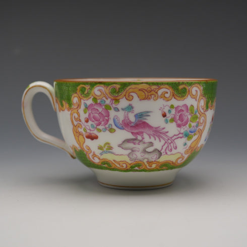 English Antique Minton Green Cockatrice Cup & Saucer