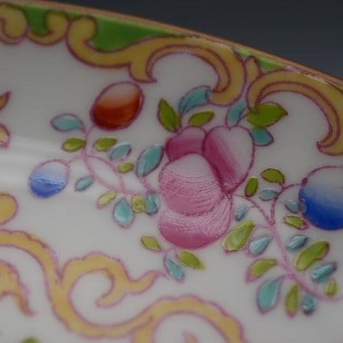 English Antique Minton Green Cockatrice Cup & Saucer