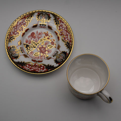 Royal Crown Derby "Imari Style: Kings" Demitasse Cup & Saucer, British Vintage
