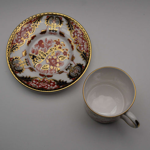 Royal Crown Derby "Imari Style: Kings" Demitasse Cup & Saucer, British Vintage