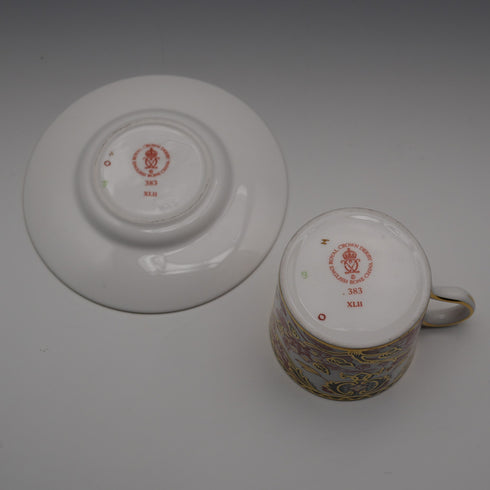 Royal Crown Derby "Imari Style: Kings" Demitasse Cup & Saucer, British Vintage