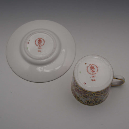 Royal Crown Derby "Imari Style: Kings" Demitasse Cup & Saucer, British Vintage