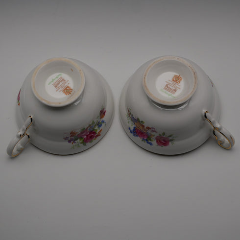 UK Vintage Paragon "Rockingham Green" Teacup Trio Pair