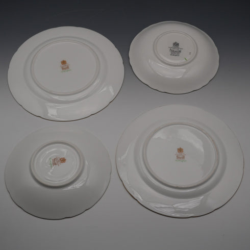 UK Vintage Paragon "Rockingham Green" Teacup Trio Pair