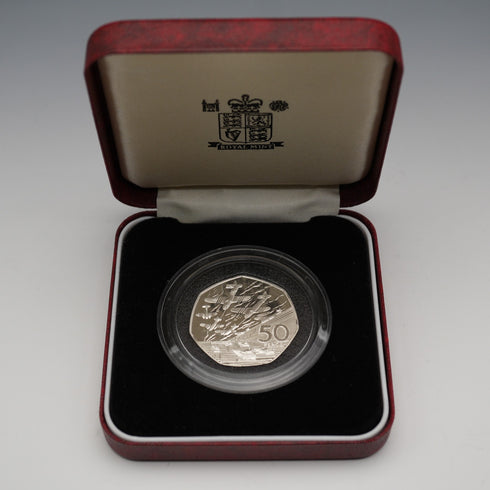 英国 50ペンス記念銀貨 第二次世界大戦 D-デ50周年 RoyalMint ケース・説明書付