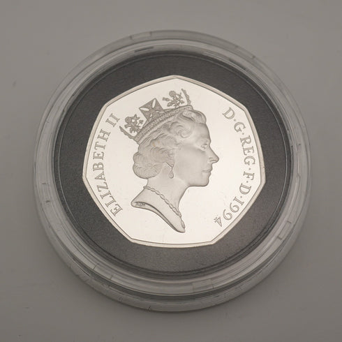 英国 50ペンス記念銀貨 第二次世界大戦 D-デ50周年 RoyalMint ケース・説明書付