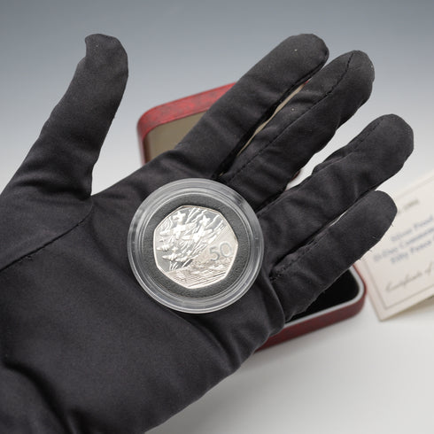 英国 50ペンス記念銀貨 第二次世界大戦 D-デ50周年 RoyalMint ケース・説明書付