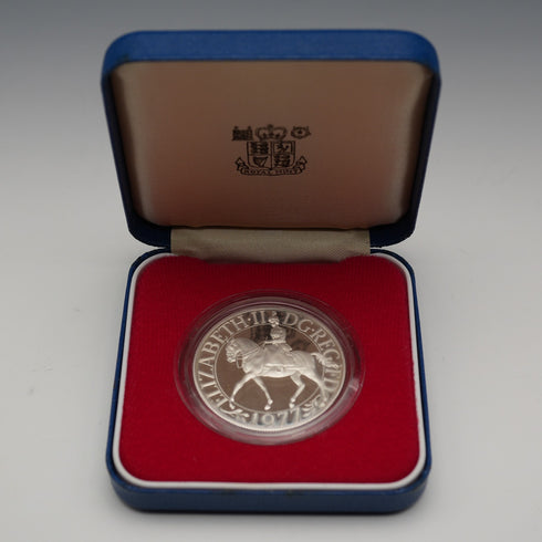 UK Commemorative Silver Coin Queen Elizabeth II 25th Anniversary of Coronation Royal Mint with Case and Certificate