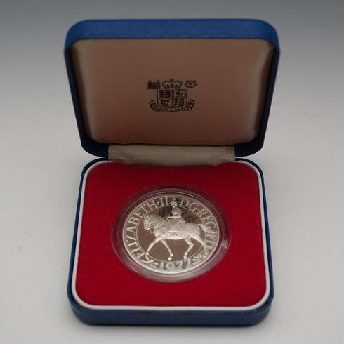 UK Commemorative Silver Coin Queen Elizabeth II 25th Anniversary of Coronation Royal Mint with Case and Certificate