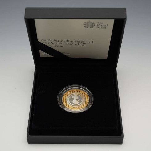 UK Two-Pound Commemorative Silver Coin Jane Austen 200th Anniversary of Her Death Royal Mint With Case and Certificate