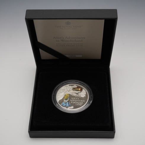 英国 2ポンド記念銀貨 「不思議の国のアリス」1オンスプルーフ銀貨 RoyalMint ケース・説明書付