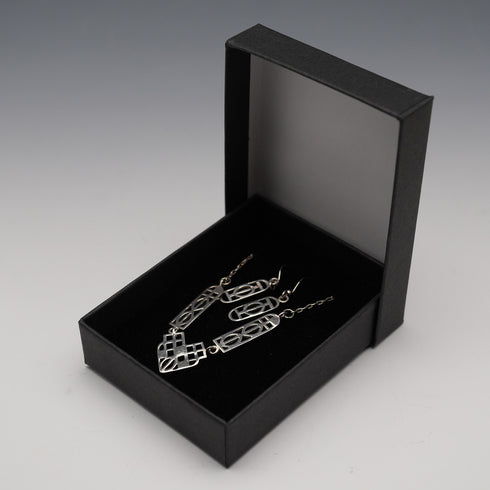 British Vintage Rennie Mackintosh Style Sterling Silver Necklace & Earrings Kit Heath