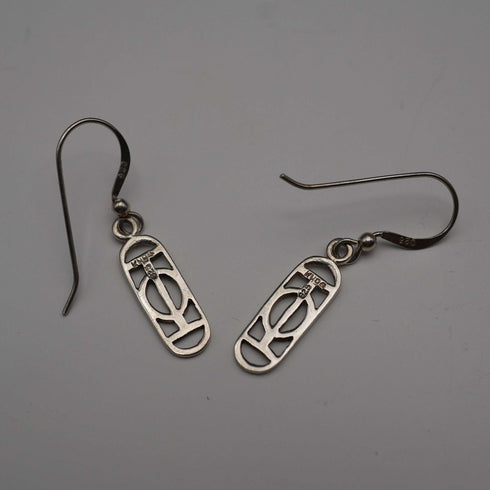British Vintage Rennie Mackintosh Style Sterling Silver Necklace & Earrings Kit Heath