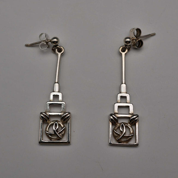 UK Vintage Rennie Mackintosh Style Sterling Silver Stud Earrings Carrick