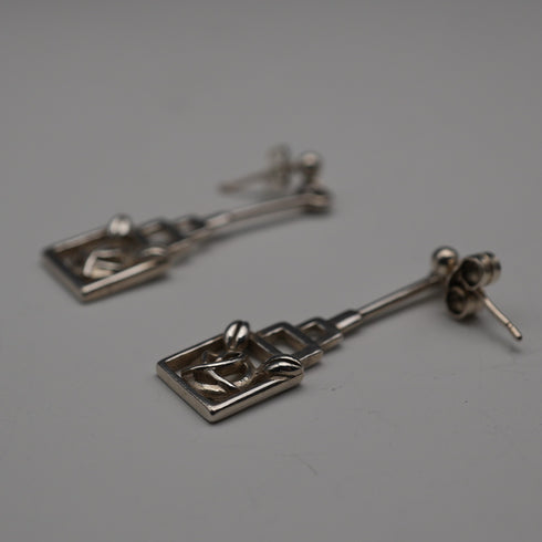 UK Vintage Rennie Mackintosh Style Sterling Silver Stud Earrings Carrick