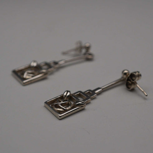 UK Vintage Rennie Mackintosh Style Sterling Silver Stud Earrings Carrick