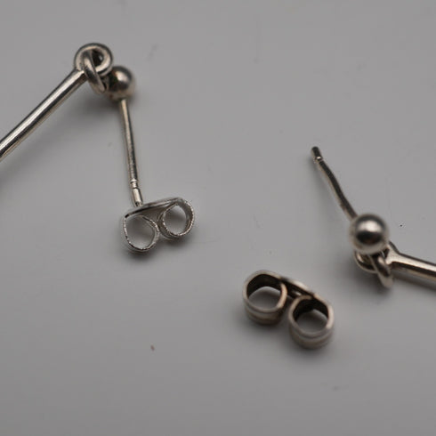UK Vintage Rennie Mackintosh Style Sterling Silver Stud Earrings Carrick