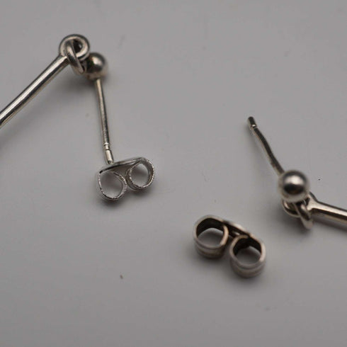 UK Vintage Rennie Mackintosh Style Sterling Silver Stud Earrings Carrick