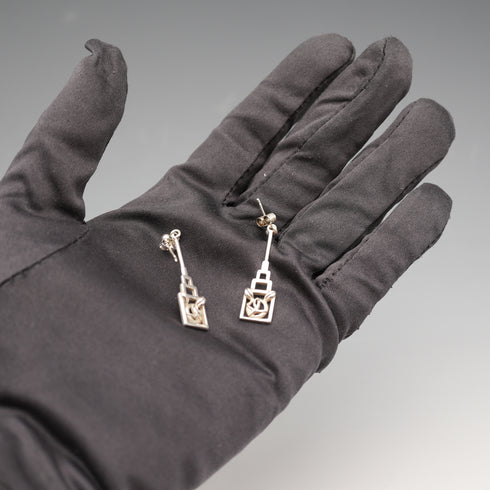 UK Vintage Rennie Mackintosh Style Sterling Silver Stud Earrings Carrick
