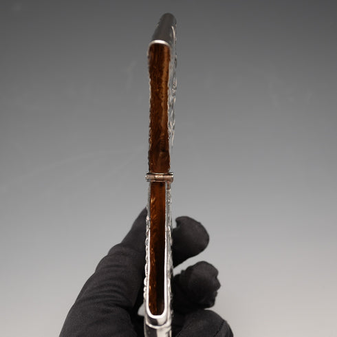 1904年 英国アンティーク 浮き彫り装飾 純銀製カードケース 62g L&W