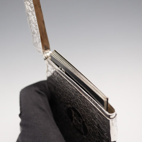 1885年 英国アンティーク 純銀製カードケース 54g Frederick Marson