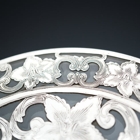 US Vintage Silver Overlay 6-inch Trivet Webster