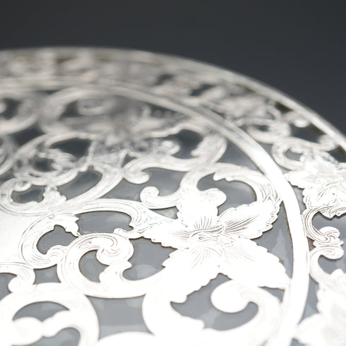 US Vintage Silver Overlay 6-inch Trivet Webster